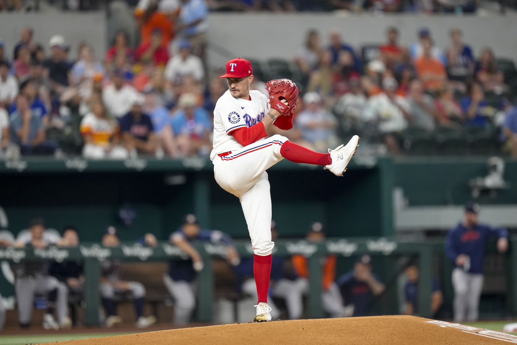 Andrew Heaney pitching for the Texas Rangers.